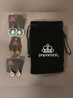 3 New Paparazzi Earrings Set Bundle w/ Gift Bag | Fashion Jewelry Lot NWT